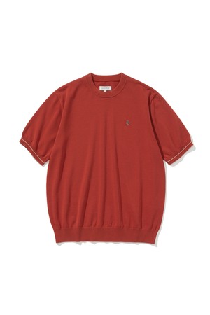 basic summer crew neck s/s knit brick