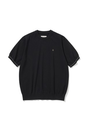 basic summer crew neck s/s knit black