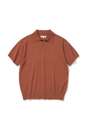boucle polo s/s knit brick