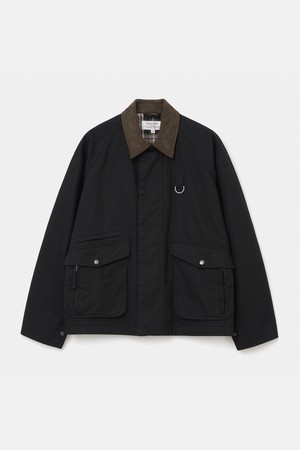 washed short hunting jacket black
