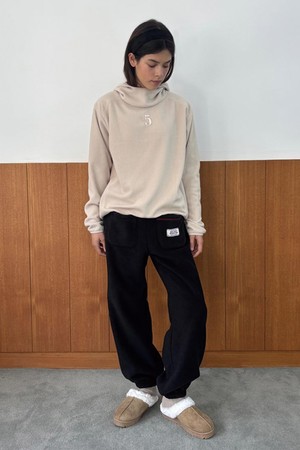 Red Stitch Pocket Pants - Black_BLACK-a