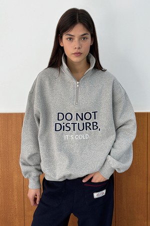 Do Not Disturb Half Zip - Melange Gray_GREY-a