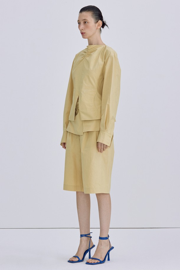 WNDERKAMMER - 블라우스 - [22SS] Shirring Slit Blouse_Butter Yellow