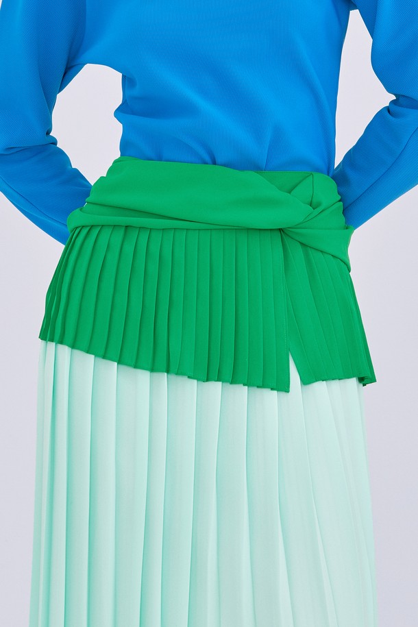 WNDERKAMMER - 롱스커트 - [22SS] Twisted Pleats Skirt_Mint