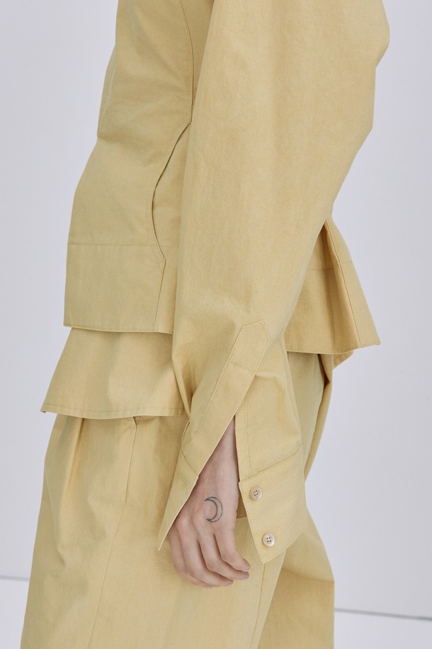 WNDERKAMMER - 블라우스 - [22SS] Shirring Slit Blouse_Butter Yellow