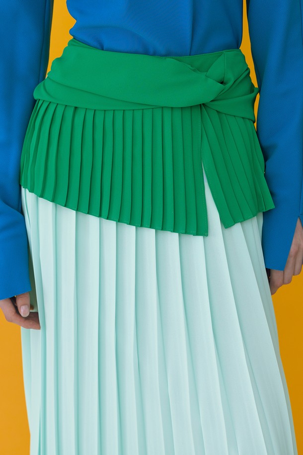 WNDERKAMMER - 롱스커트 - [22SS] Twisted Pleats Skirt_Mint