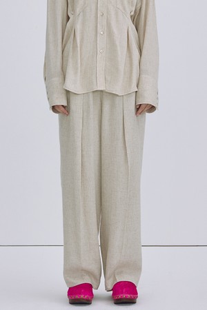 [22SS] Linen Tuck Trousers_Beige