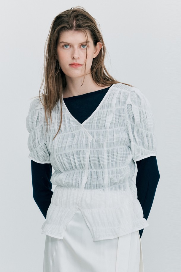 WNDERKAMMER - 블라우스 - [23SS] Puff Wrinkle Top_White