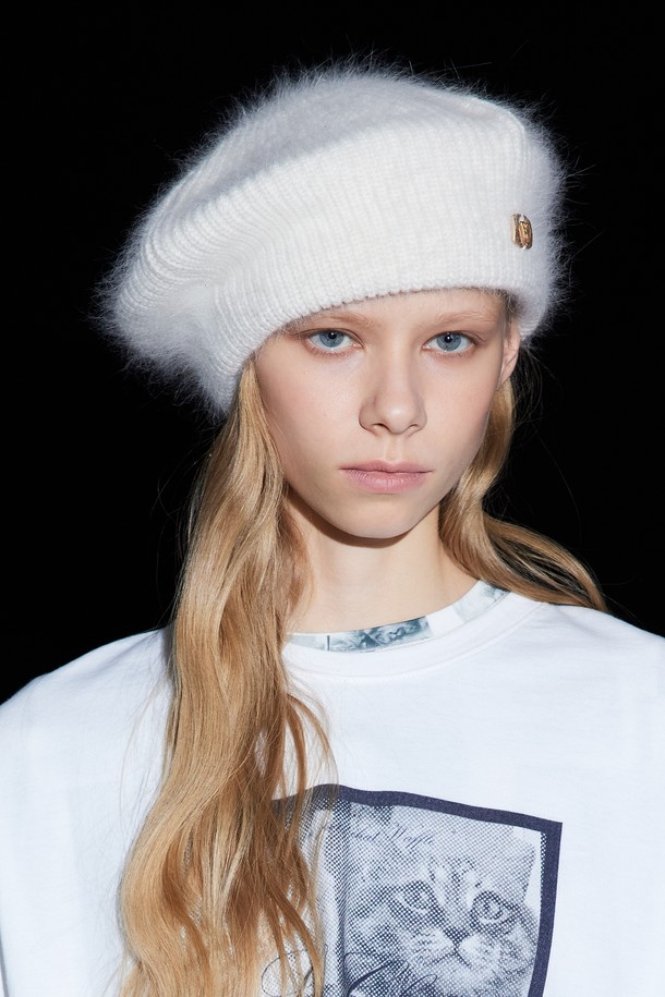 WNDERKAMMER - 모자 - Angora beret_Ivory