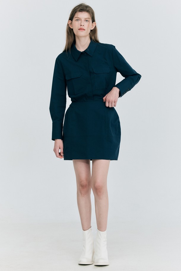 WNDERKAMMER - 미니스커트 - [23SS] Cotton Mini Skirt_Navy