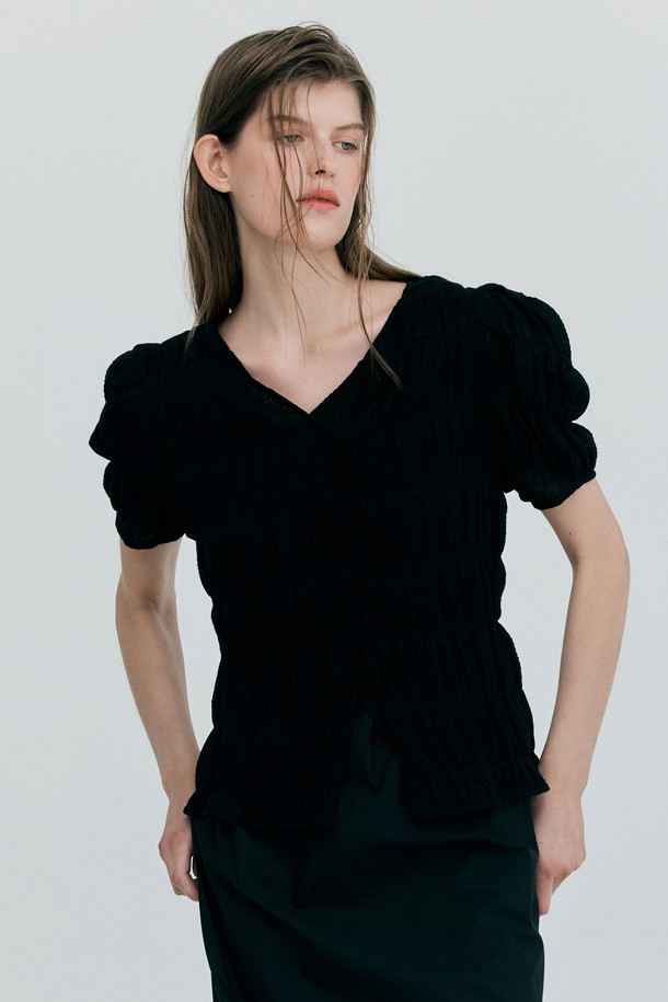 WNDERKAMMER - 블라우스 - [23SS] Puff Wrinkle Top_Black