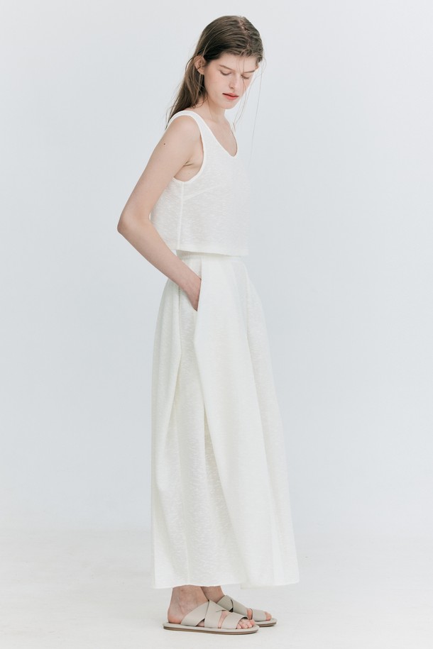 WNDERKAMMER - 롱스커트 - [23SS] Gather Balloon Long Skirt_White