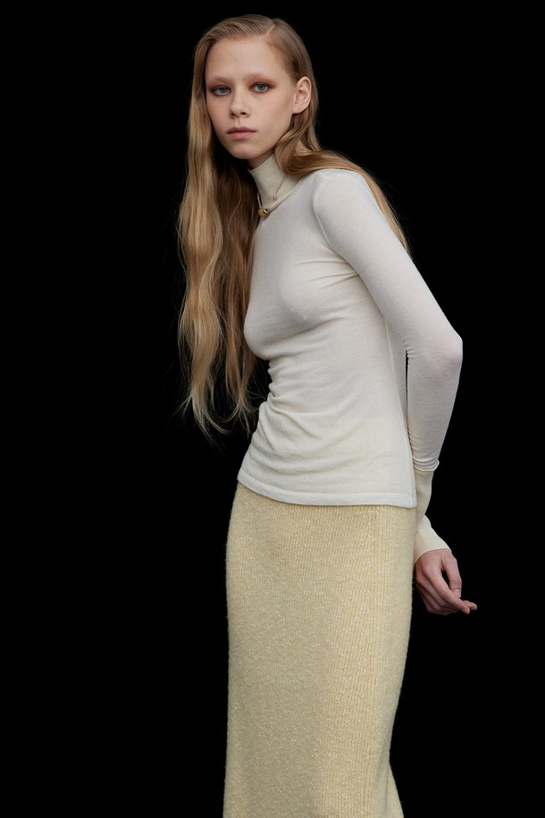 WNDERKAMMER - 터틀넥 - Wool Knit Half Turtleneck-T_Ivory