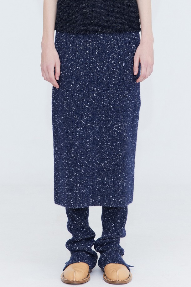 WNDERKAMMER - 롱스커트 - Knit Banding Skirt_Navy