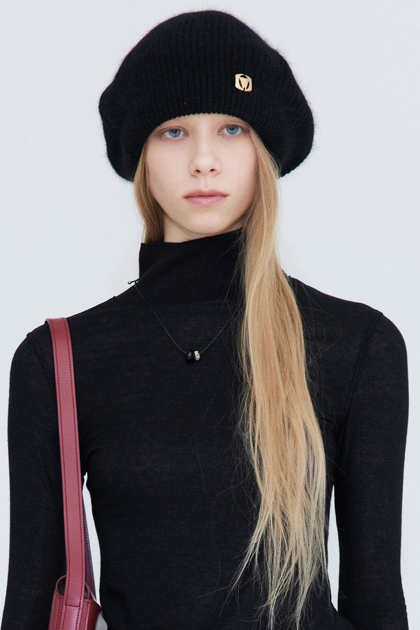 WNDERKAMMER - 모자 - Angora beret_Black