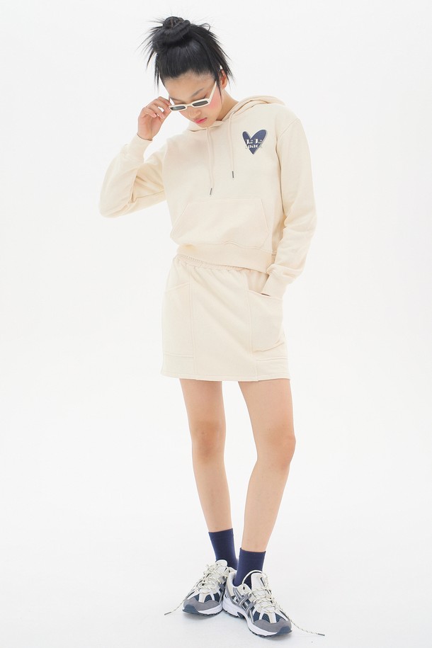 JUNEJUNE SPACE - 미니스커트 - [23SS] Sweat Mini Skirt_Cream