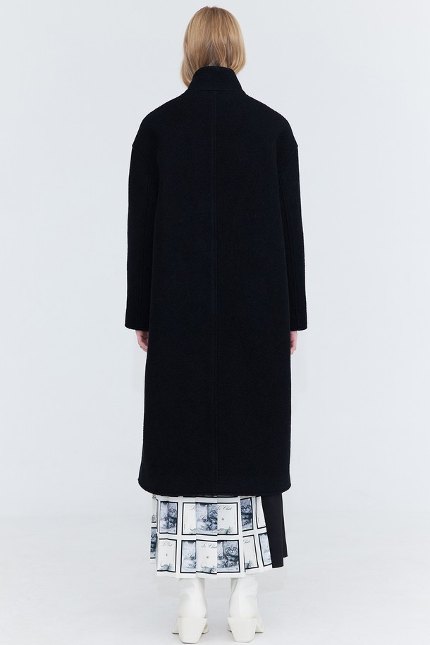 WNDERKAMMER - 코트 - High Neck Wool Coat_Black