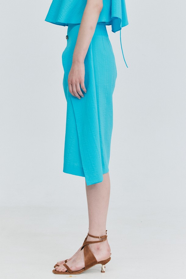 WNDERKAMMER - 블라우스 - [23SS] Tuck Pencil Skirt_Blue