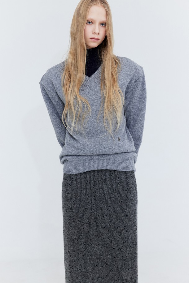 WNDERKAMMER - 스웨터 - Classic V-neck Knit_Grey