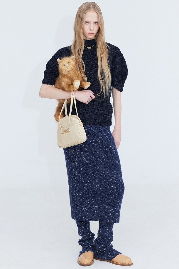 WNDERKAMMER - 롱스커트 - Knit Banding Skirt_Navy