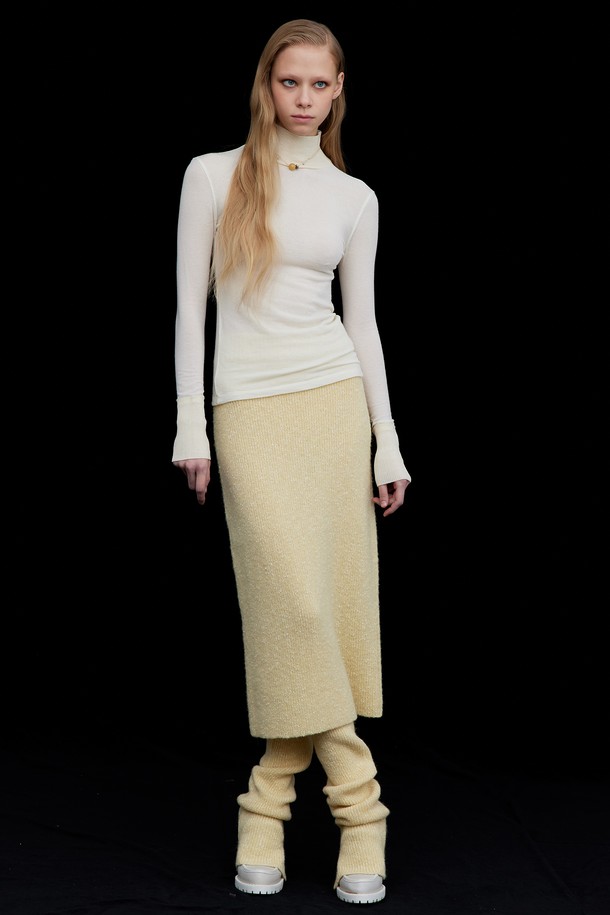 WNDERKAMMER - 터틀넥 - Wool Knit Half Turtleneck-T_Ivory