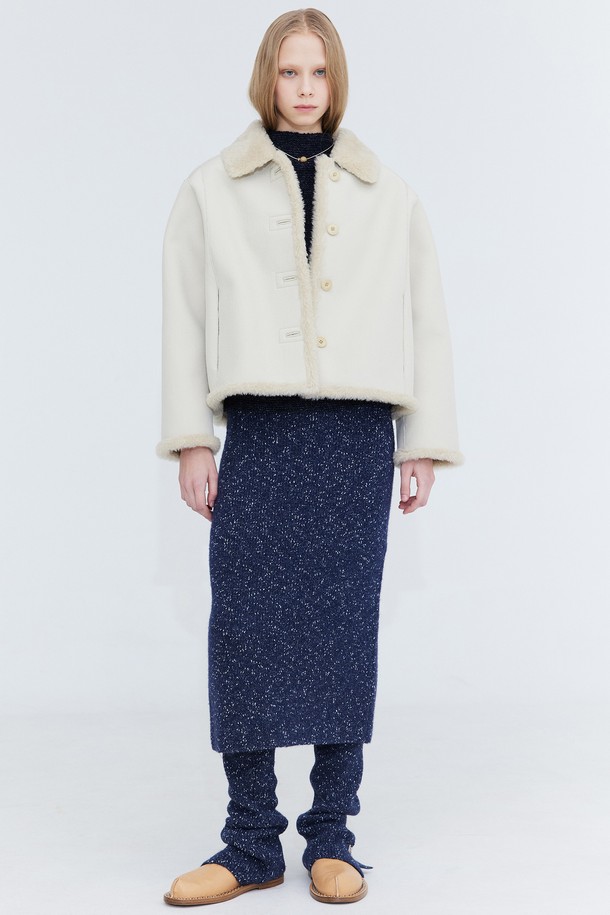 WNDERKAMMER - 롱스커트 - Knit Banding Skirt_Navy