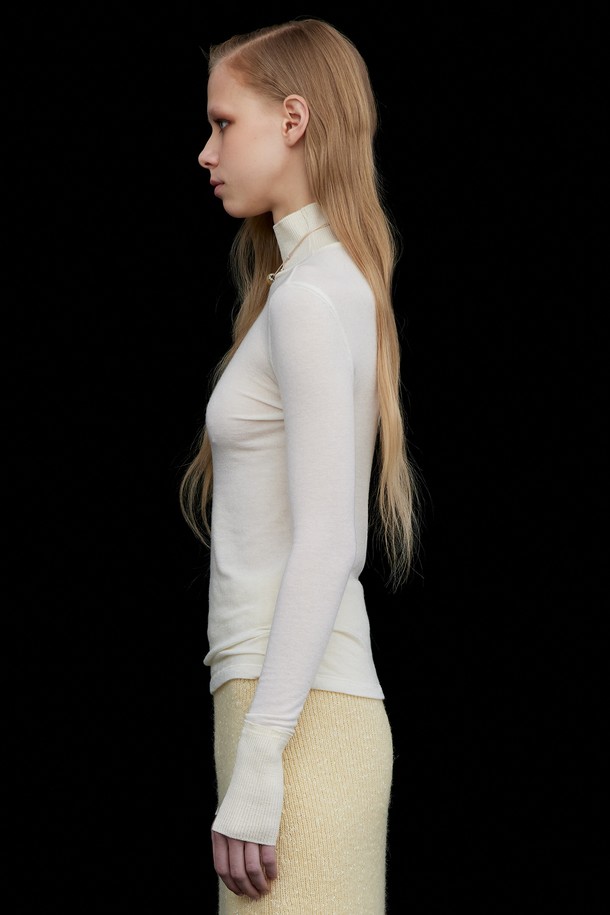 WNDERKAMMER - 터틀넥 - Wool Knit Half Turtleneck-T_Ivory