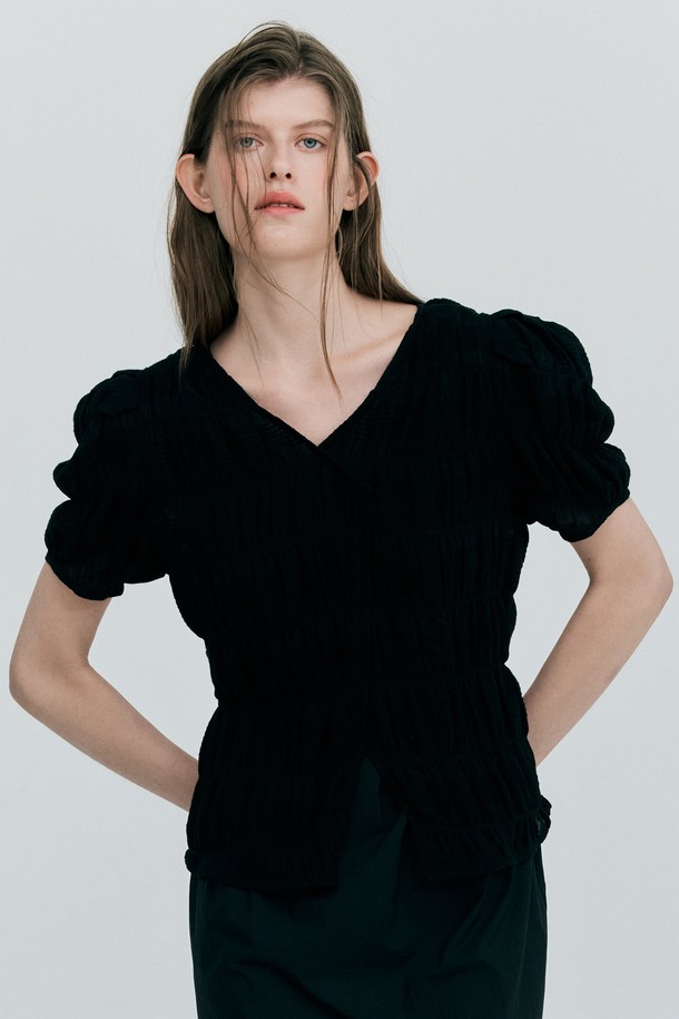 WNDERKAMMER - 블라우스 - [23SS] Puff Wrinkle Top_Black