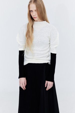 Boucle Half neck T_Ivory