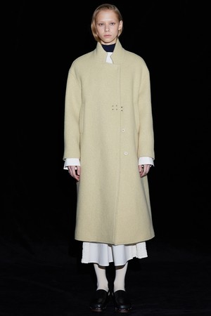 High Neck Wool Coat_Yellow