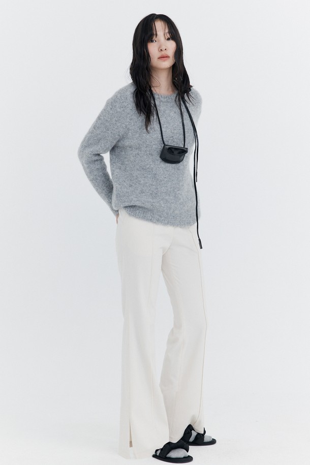 WNDERKAMMER - 롱/미디팬츠 - Corduroy semi-Bootcut Pants_Ivory