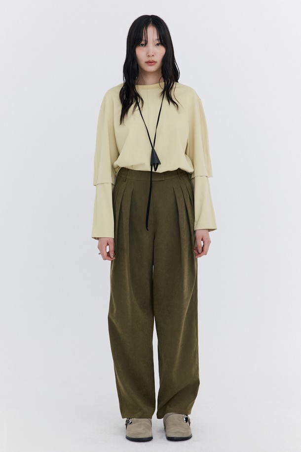 WNDERKAMMER - 롱/미디팬츠 - Cupra Wide Pants_Khaki