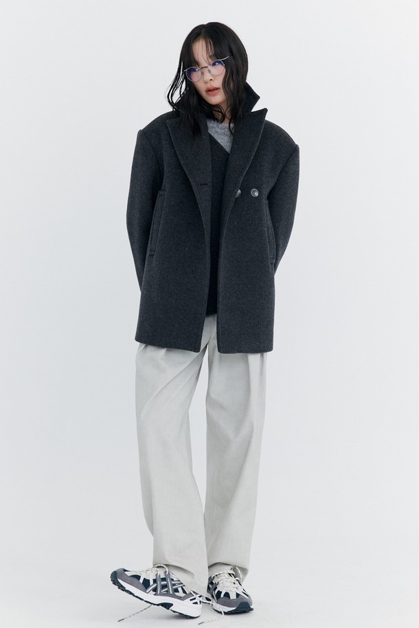 WNDERKAMMER - 코트 - Wool Half Coat_Charcoal