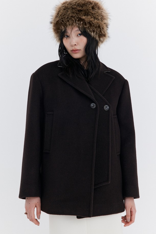 WNDERKAMMER - 코트 - Wool Half Coat_Brown