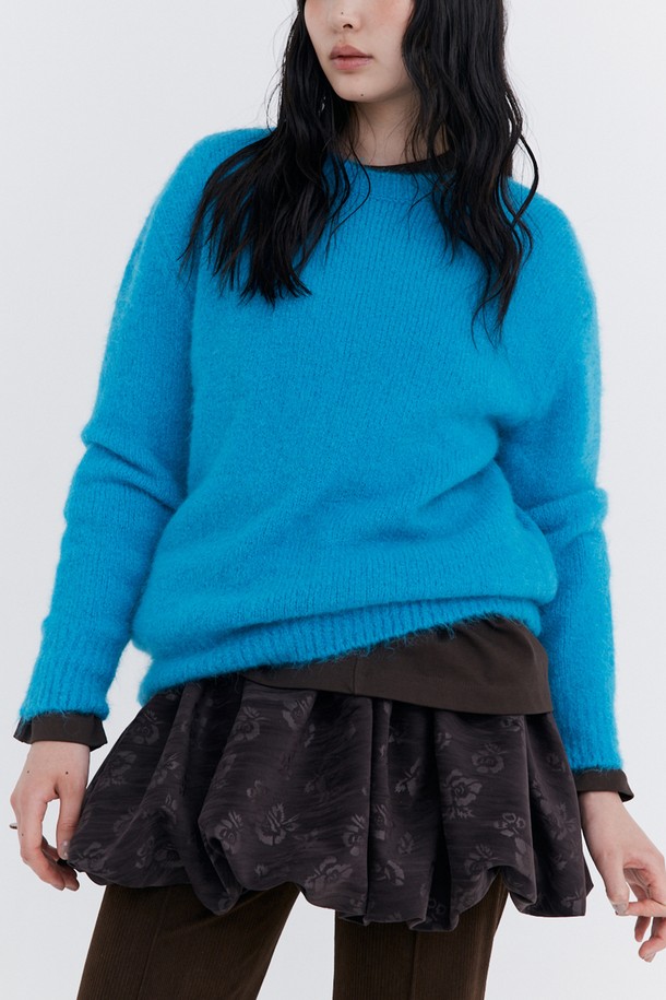 WNDERKAMMER - 스웨터 - Alpaca Boucle Knit Pullover_Blue