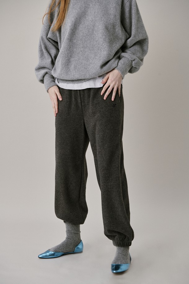 JUNEJUNE SPACE - 롱/미디팬츠 - Soft Jogger Pants_Grey