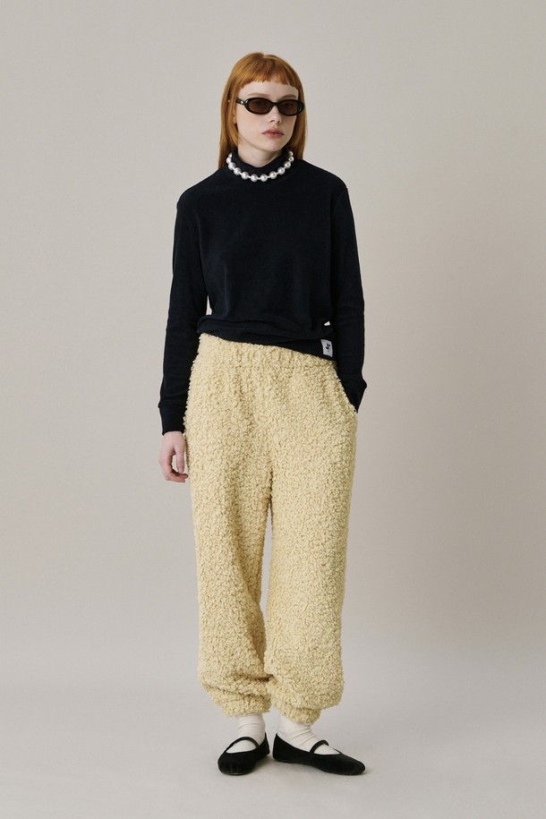 JUNEJUNE SPACE - 롱/미디팬츠 - Soft Jogger Pants_Yellow