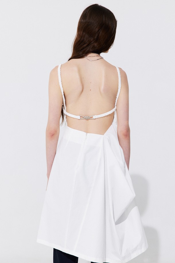 WNDERKAMMER - 원피스 - Shirring Back Line Layered Dress_White