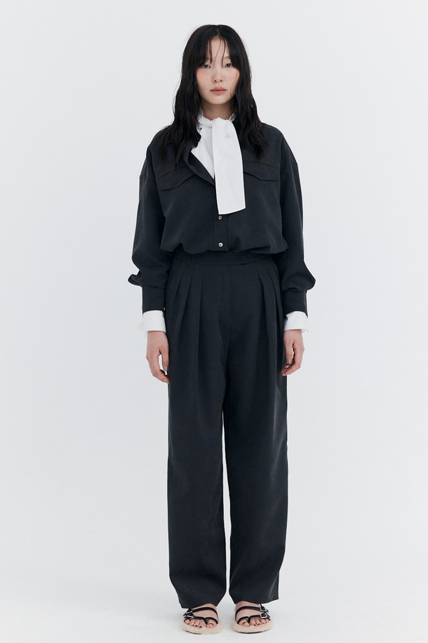 WNDERKAMMER - 롱/미디팬츠 - Cupra Wide Pants_Charcoal