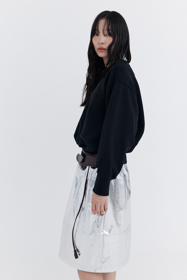 WNDERKAMMER - 미디스커트 - Raw-cut Tuck Skirt_Silver