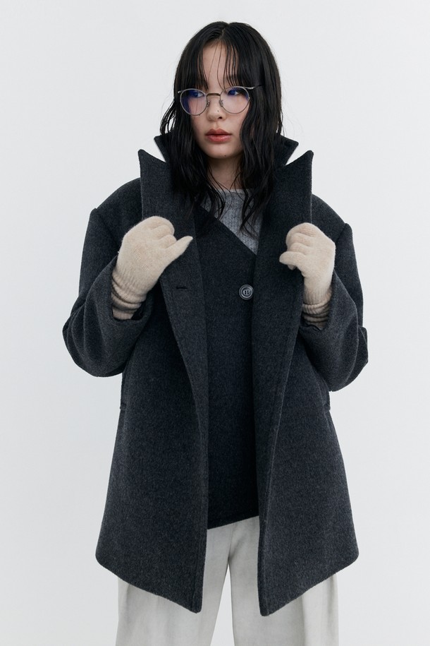 WNDERKAMMER - 코트 - Wool Half Coat_Charcoal