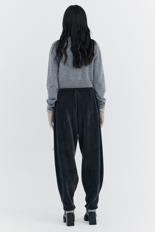 WNDERKAMMER - 롱/미디팬츠 - Corduroy Balloon Pants_Charcoal