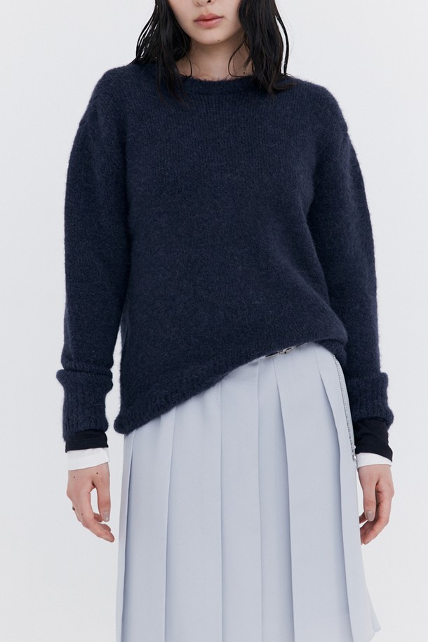 WNDERKAMMER - 스웨터 - Alpaca Boucle Knit Pullover_Navy