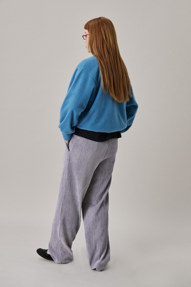 JUNEJUNE SPACE - 롱/미디팬츠 - 24 Two Tone Velour Pants_Lilac