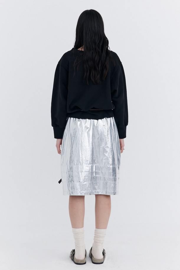 WNDERKAMMER - 미디스커트 - Raw-cut Tuck Skirt_Silver