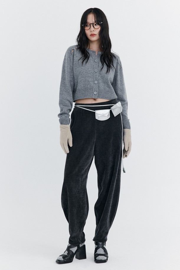 WNDERKAMMER - 롱/미디팬츠 - Corduroy Balloon Pants_Charcoal