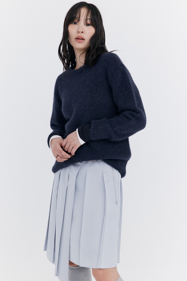 WNDERKAMMER - 스웨터 - Alpaca Boucle Knit Pullover_Navy