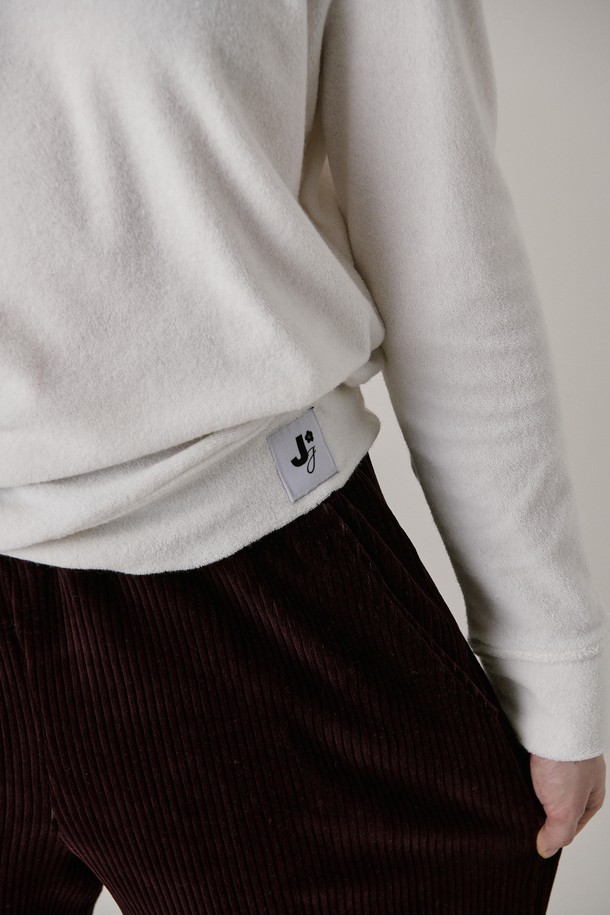 JUNEJUNE SPACE - 롱/미디팬츠 - [10차 리오더] 24 Two Tone Velour Pants_Burgundy