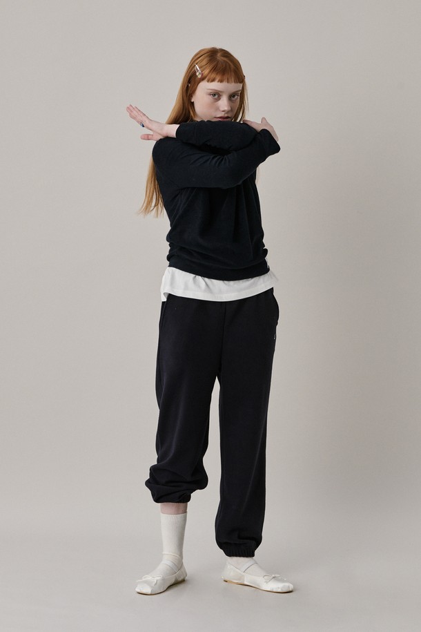 JUNEJUNE SPACE - 롱/미디팬츠 - Soft Jogger Pants_Navy