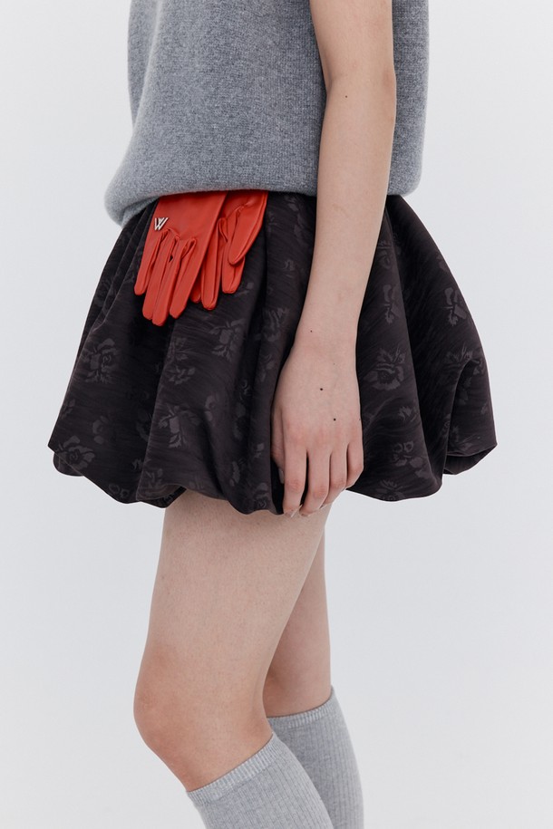 WNDERKAMMER - 미니스커트 - Balloon Banding Skirt_Brown